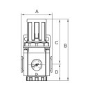 Druckluft Druckregler Druckminderer Druck Regler mit Manometer 1"