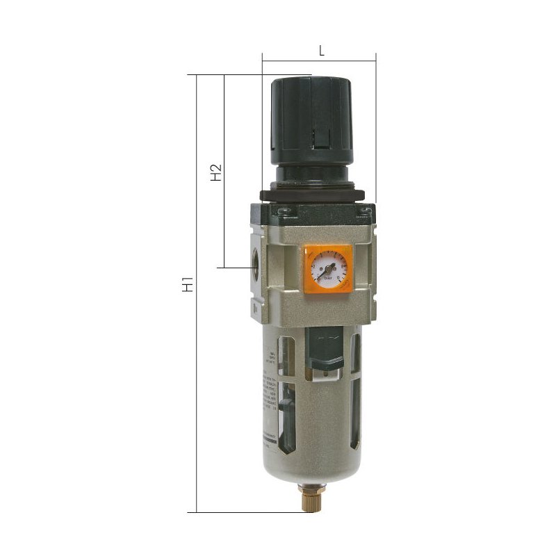Wasserabscheider Filterregler für Druckluft mit Regler und Manometer 1002878 