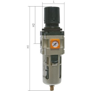 Druckluft Filterregler Druckregler Eco Line mit halbautomatischem Ablassventil 1/4"
