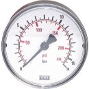 Manometer  Anzeige, 63mm Ø,  Anschluss hinten...