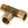 T-Stück Messing 2x IG 1x AG 1/4"