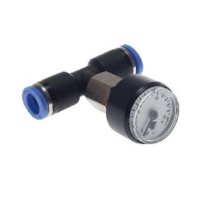 Druckluft Manometer Steckverbinder Druckluftleitung verschiedene Größen 8 mm 0-10 bar