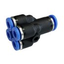 Mehrfachverteiler mit 4 reduzierten Abgängen 8 mm 6 mm