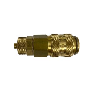 Druckluft Kupplung NW 5, Messing, mit Überwurfmutter, Schlauchanschluss 6 x 4