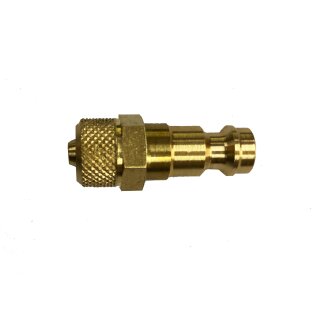 Druckluft Stecknippel NW 7,2, Messing, mit Überwurfmutter, Schlauchanschluss 6 x 4
