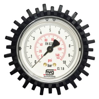 Manometer Reifenfüller 10 bar 145 psi G1/4 63mm WIKA mit Gummischutzkappe